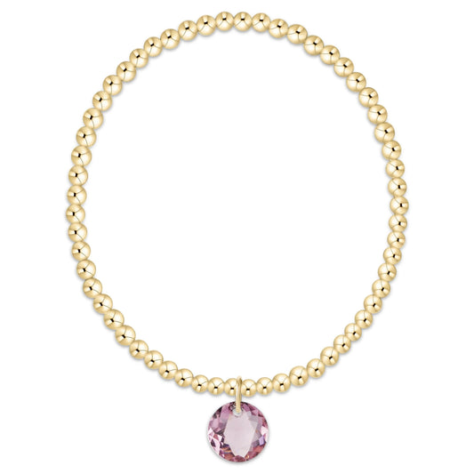 Classic Gold 3mm Bracelet - Reflection Charm