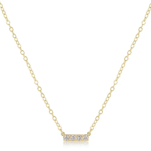 14kt Gold and Diamond Significance Bar Necklace - Four