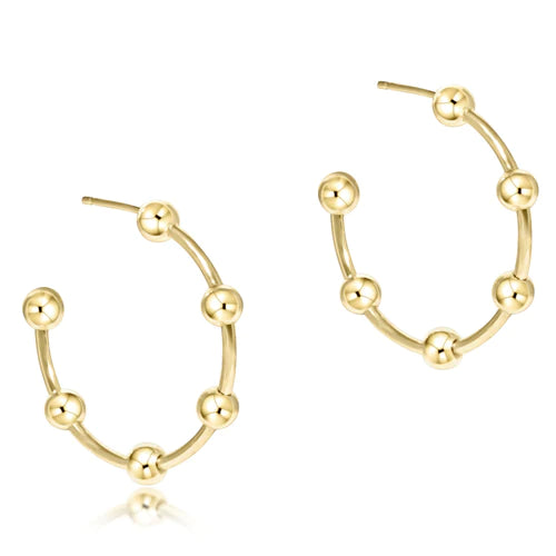 Beaded Simplicity 1" Post Hoop - 4mm