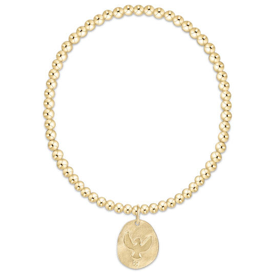 Classic Gold 3mm Inspire America Disc Charm Bracelet - Extends