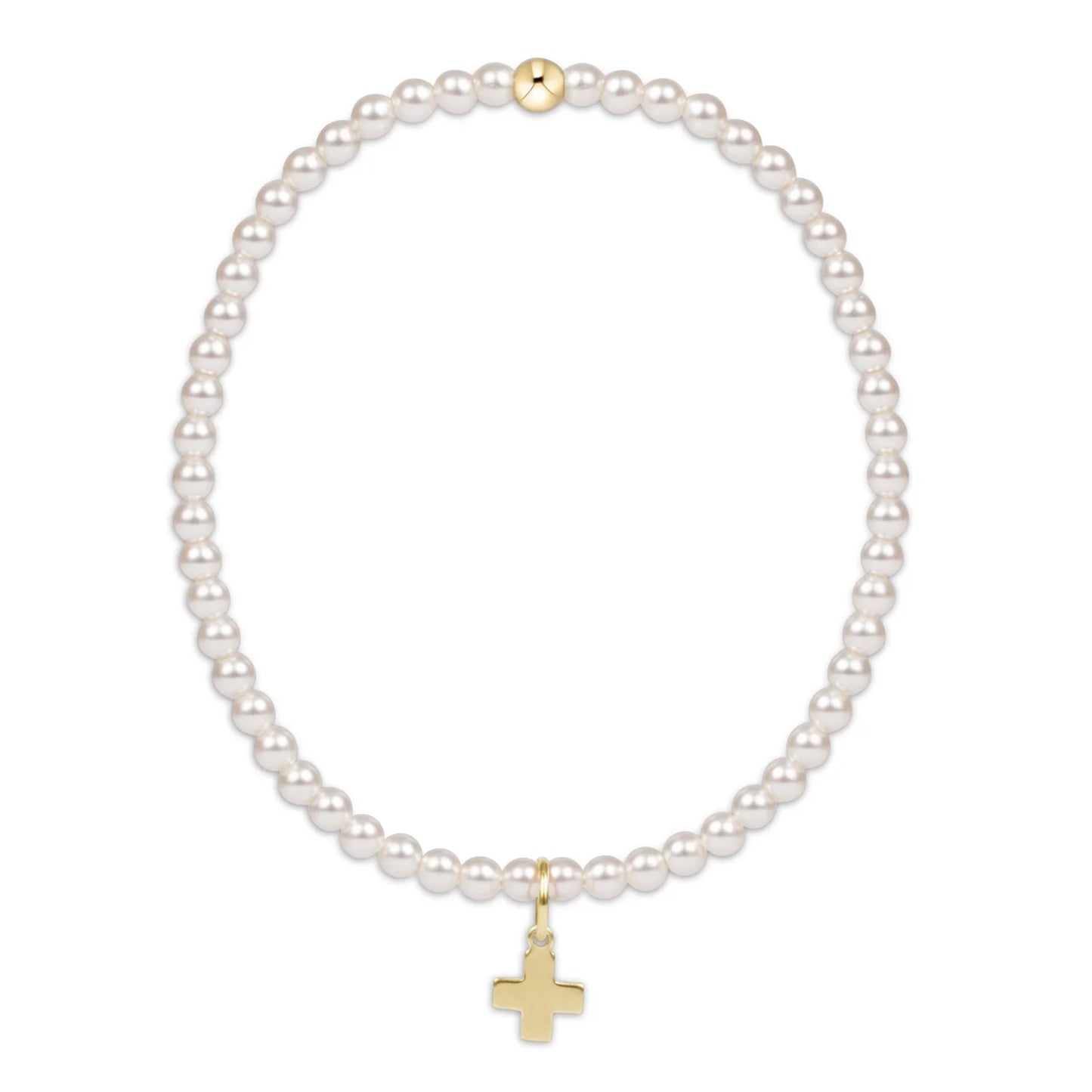 Pearl Signature Cross Charm Bracelet - Egirl