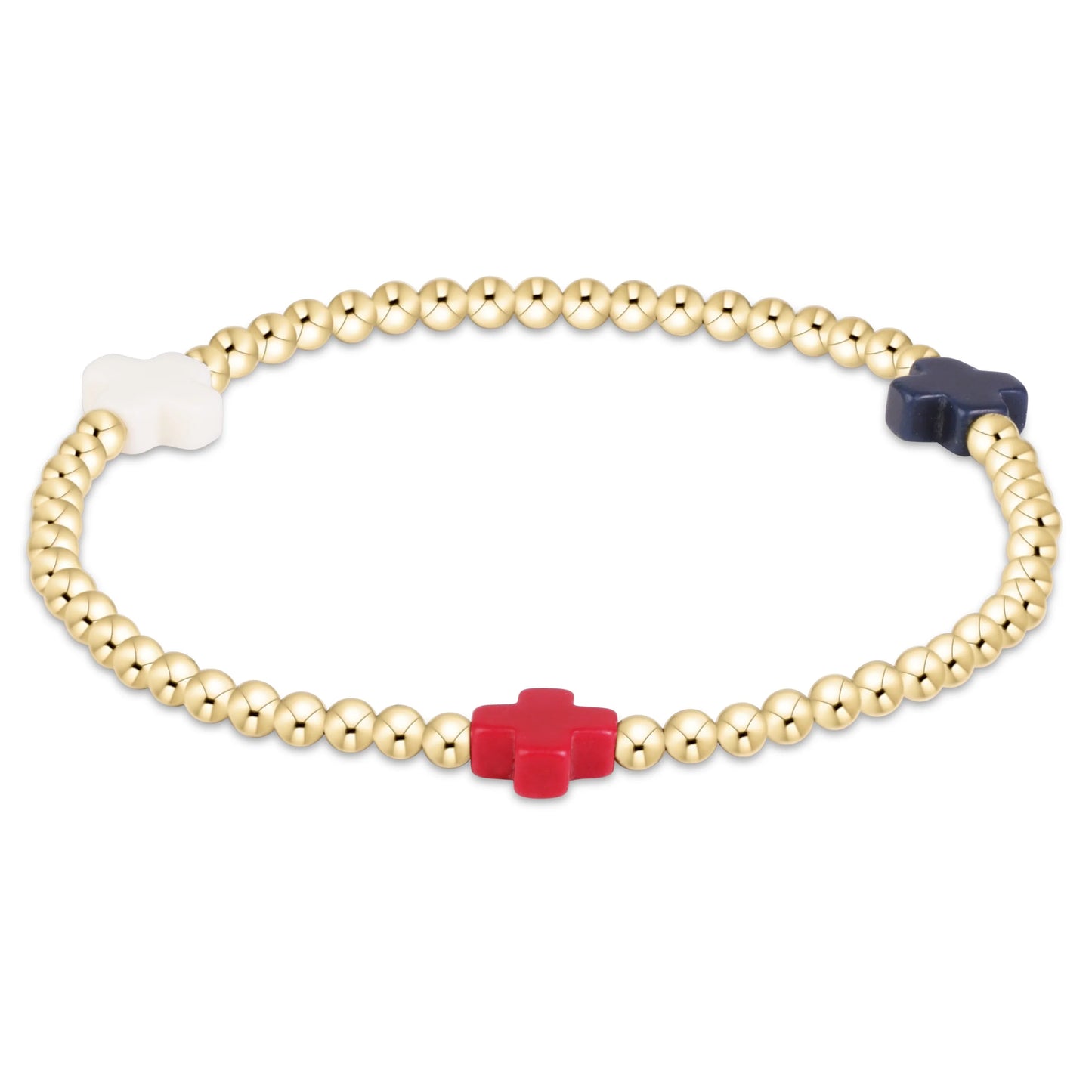Extends Signature Cross 3mm Gold Bracelet - Firecracker