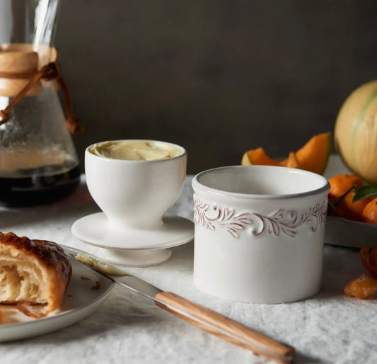 The Original Butter Bell Crock - Antique White Linen