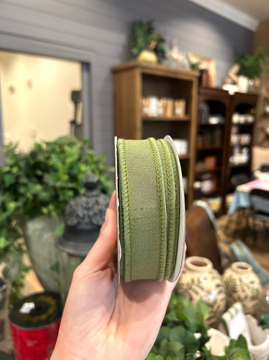 Dupion DBL Fused Olive Ribbon