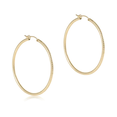 Round Gold Hoop - Textured