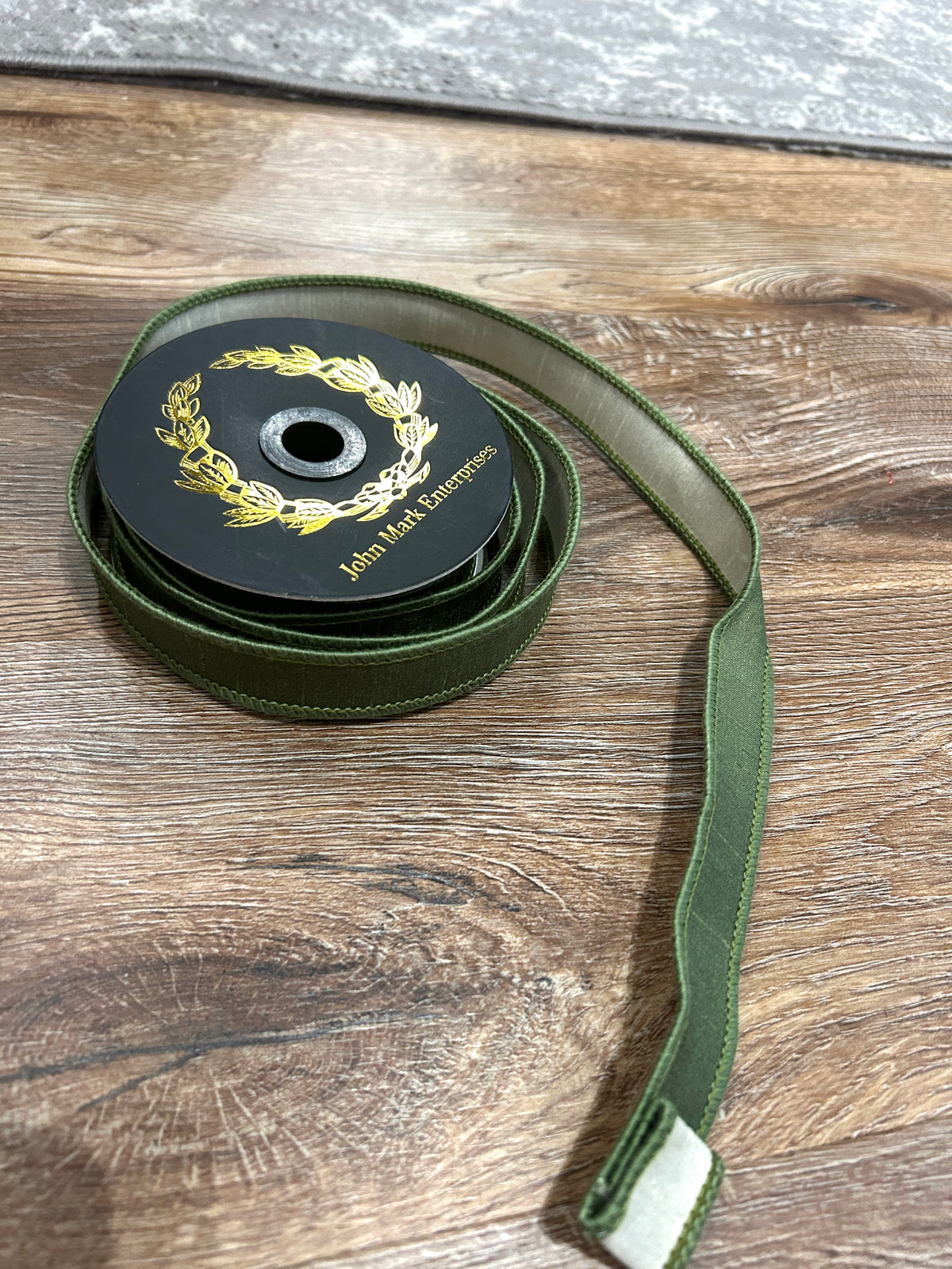 Dupion DBL Fused Olive Ribbon