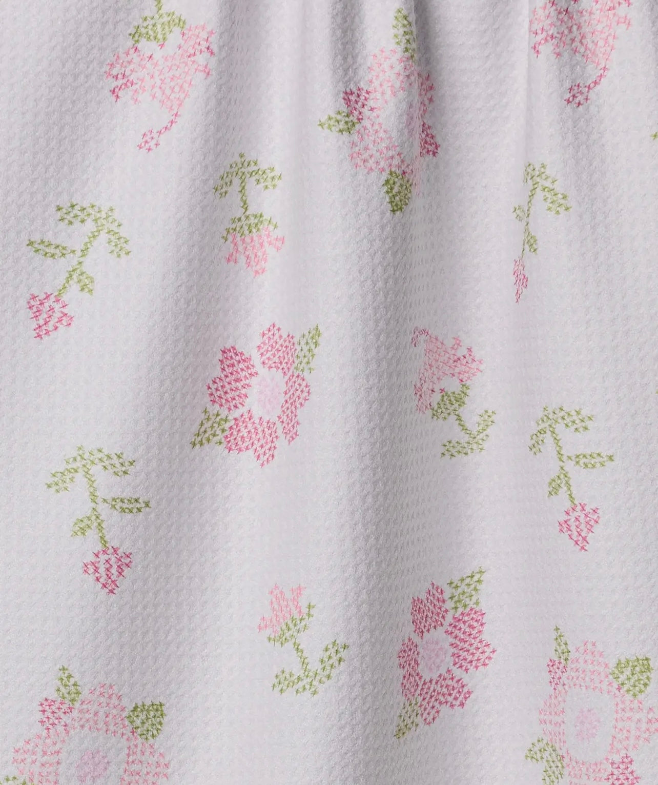 Cross Stitch Floral Tea Towel