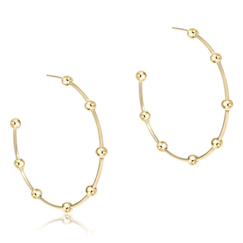 Beaded Simplicity 1.5" Post Hoop - 4mm