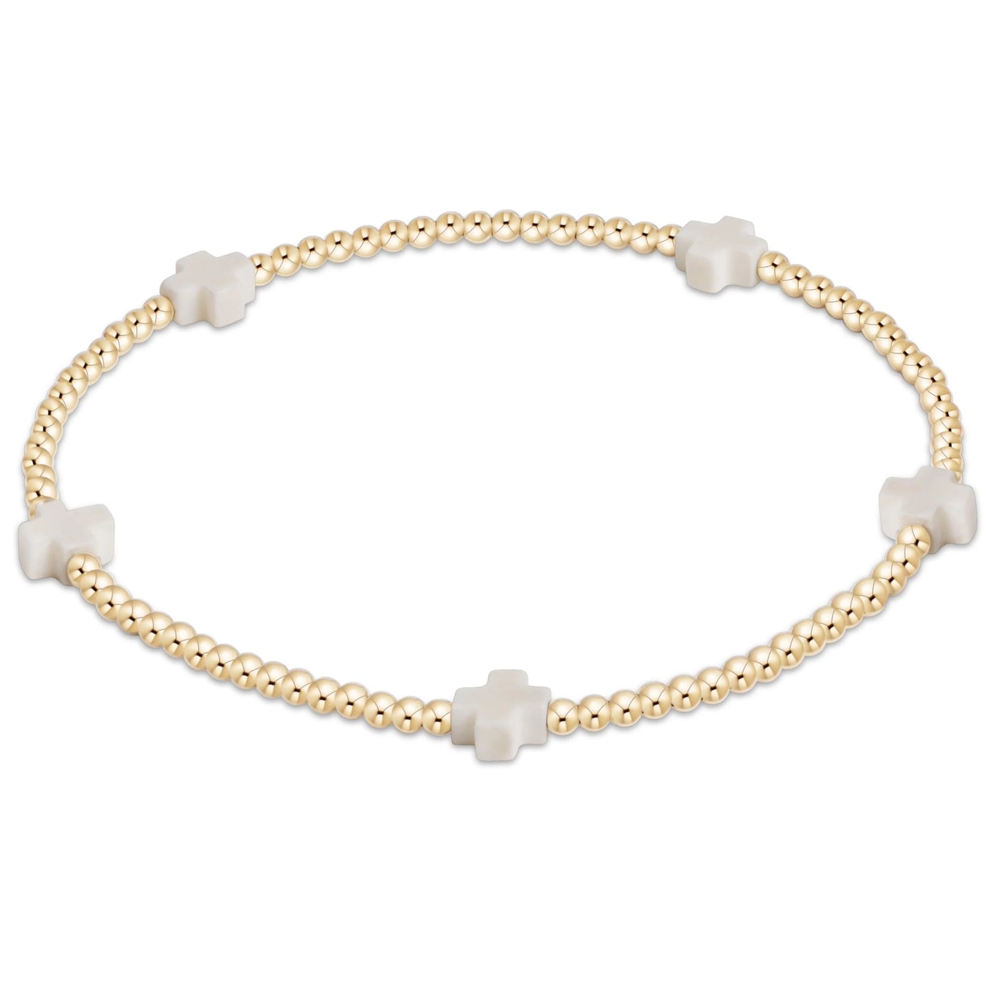 Signature Cross Small 2mm Gold Bracelet - Egirl