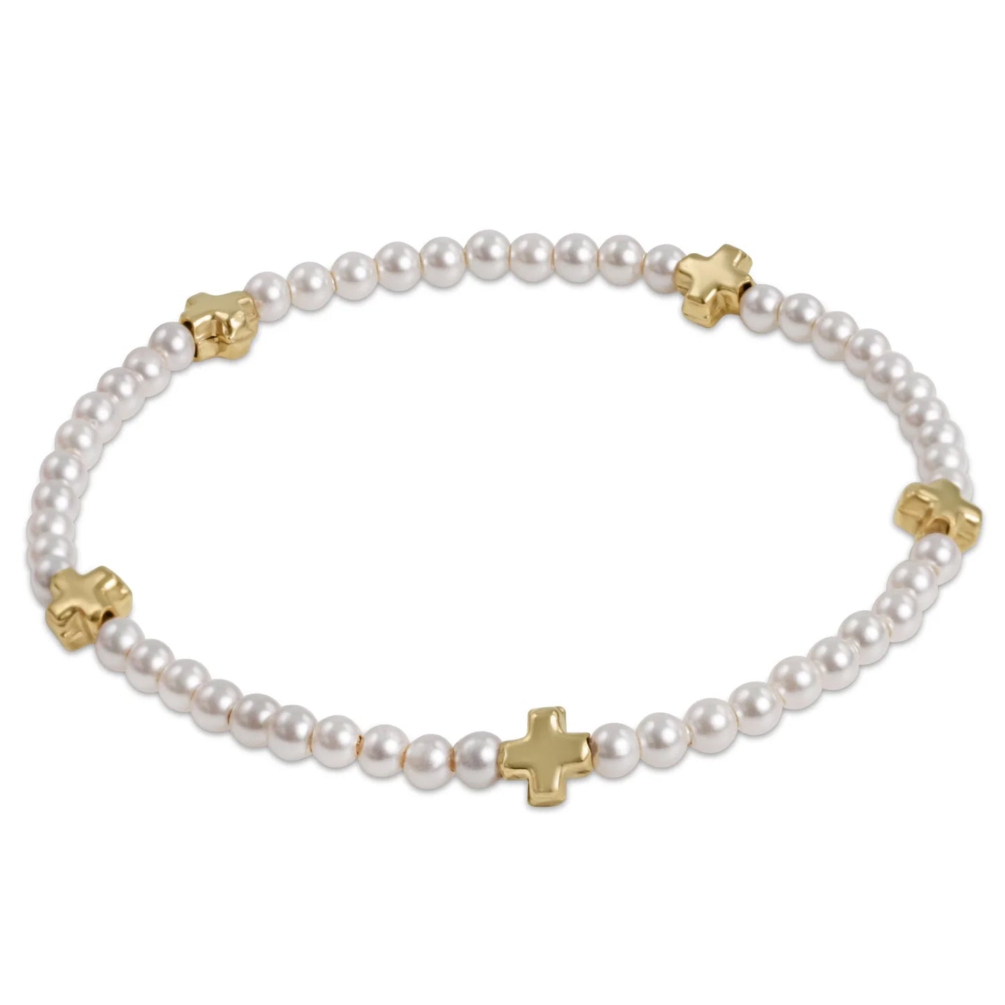 Pearl Signature Cross Bead Bracelet - 3mm
