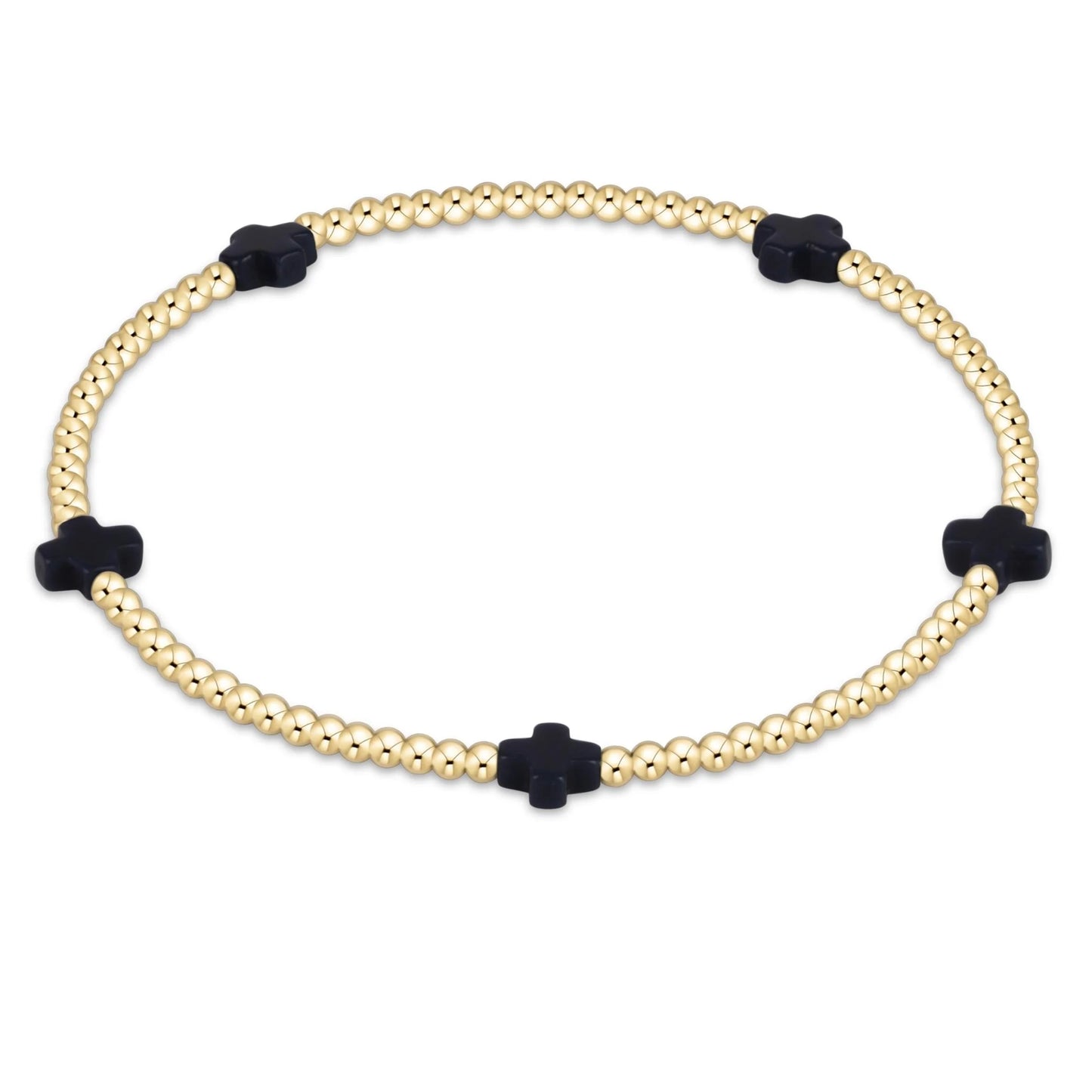 Signature Cross Small 2mm Gold Bracelet