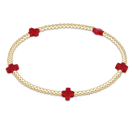 Signature Cross Small 2mm Gold Bracelet - Egirl
