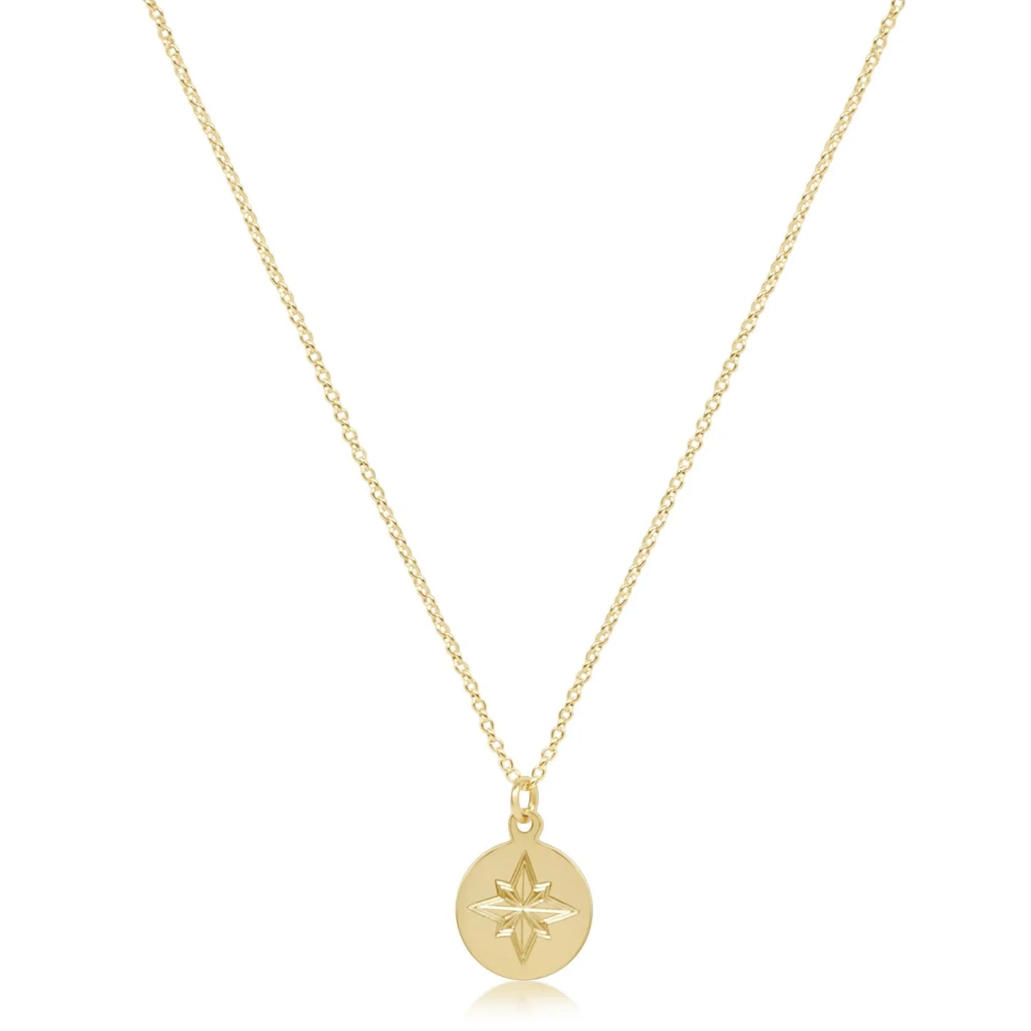 16" Direction Gold Disc Necklace