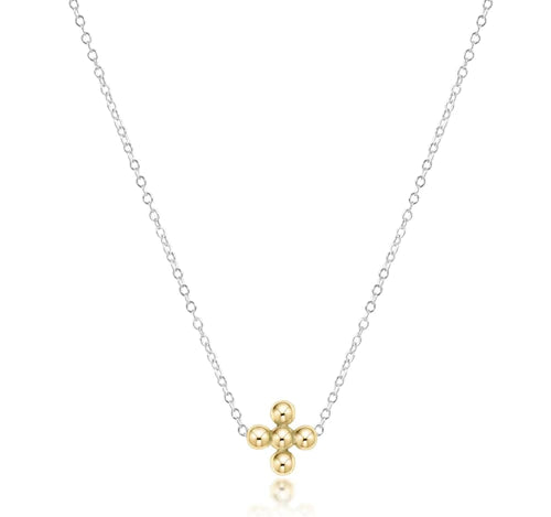 16" Mixed Metal - Classic Beaded Signature Cross