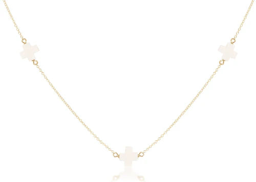 Simplicity Signature Cross Choker - Off White