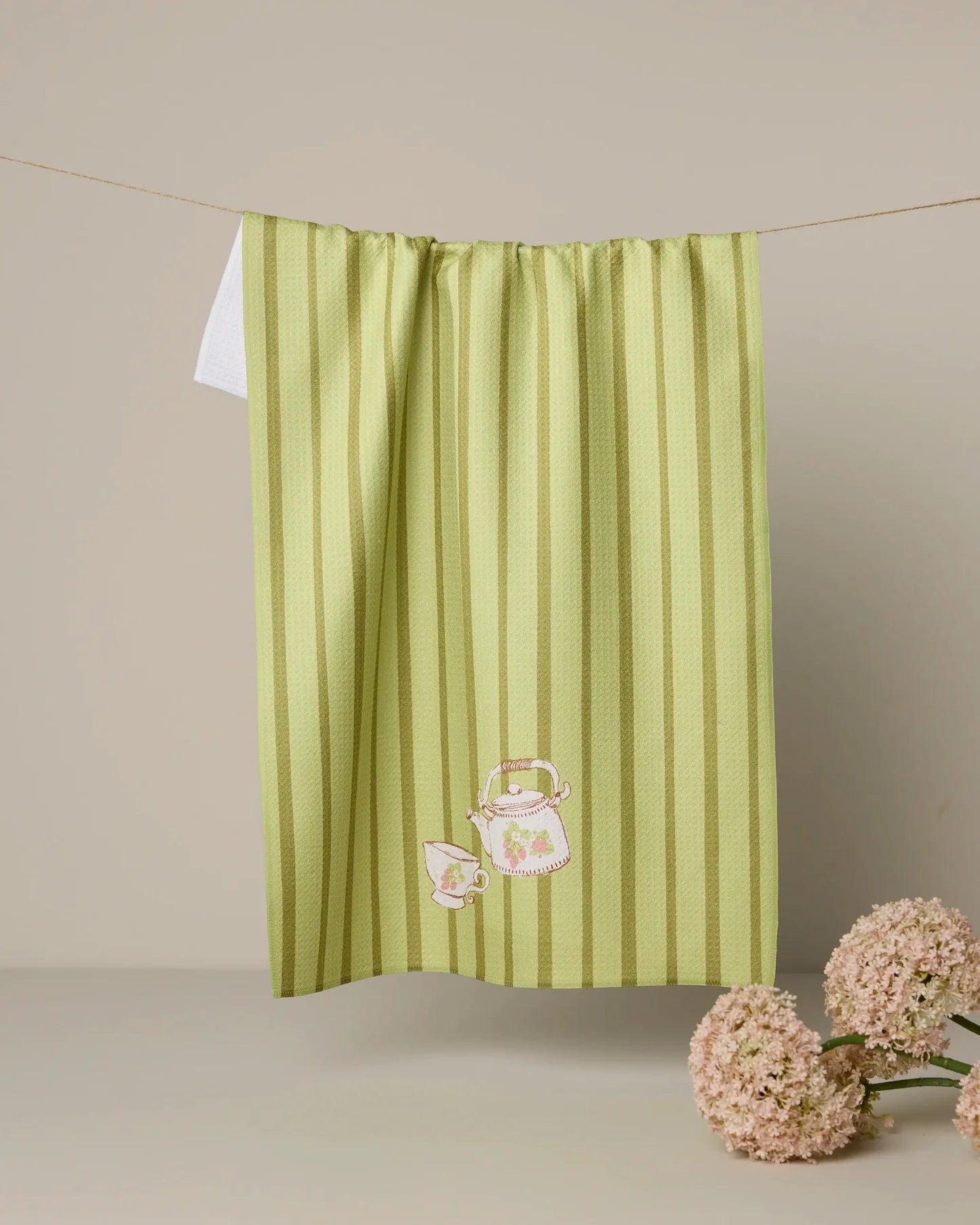 Strawberry Spring Green Tea Towel