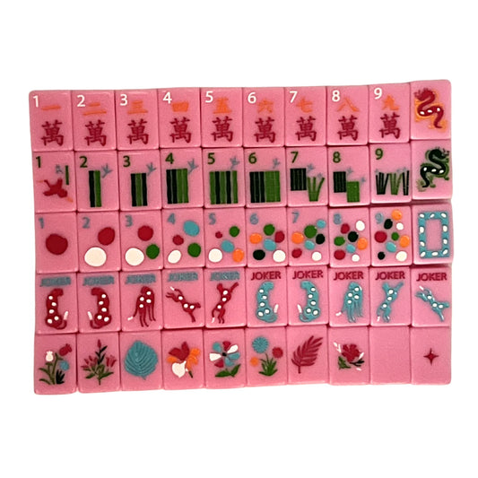 Springtime Safari Mahjong Tiles - Petal Pink
