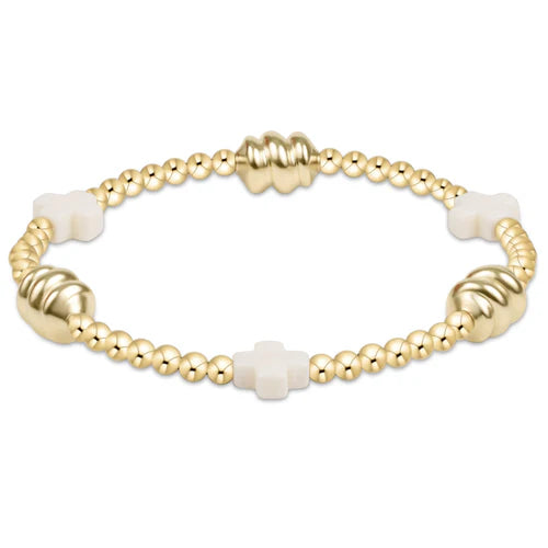 Signature Cross Admire Bead Bracelet - Off White