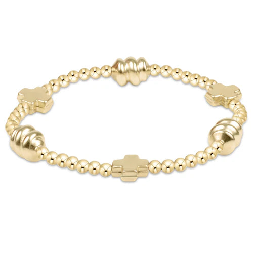 Signature Cross Admire Gold Bead Bracelet