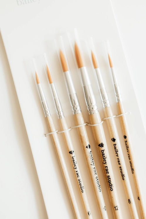Round Tip Watercolor Brush Set - 6 Piece