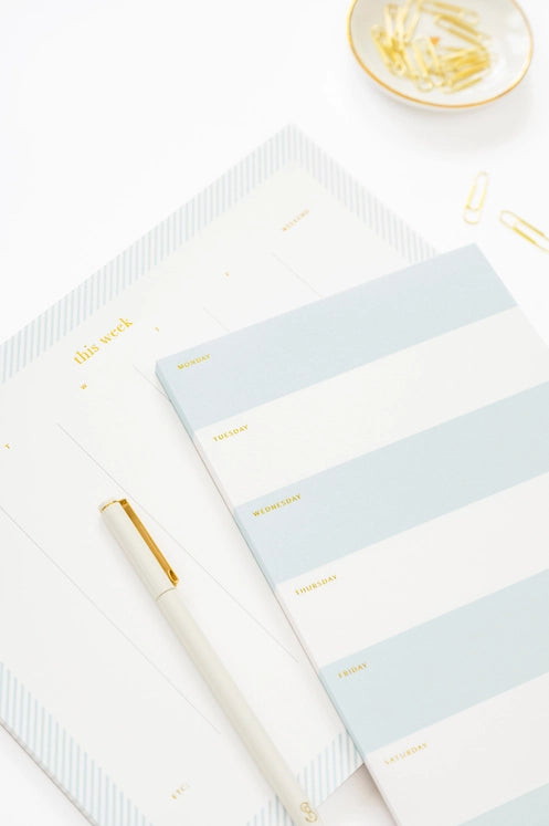Blue Striped Weekly Pad