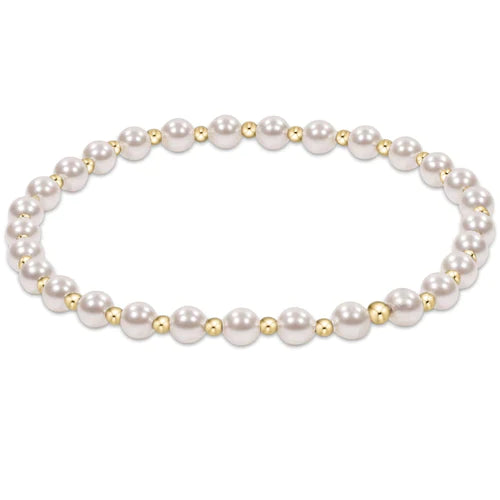 Classic Pearl Grateful Pattern Bead Bracelet - Extends