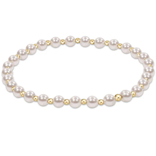 Classic Grateful 4mm Bead Bracelet - Pearl