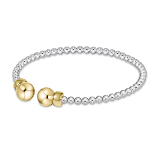 Classic Mixed Metal Bead Cuff - 3mm