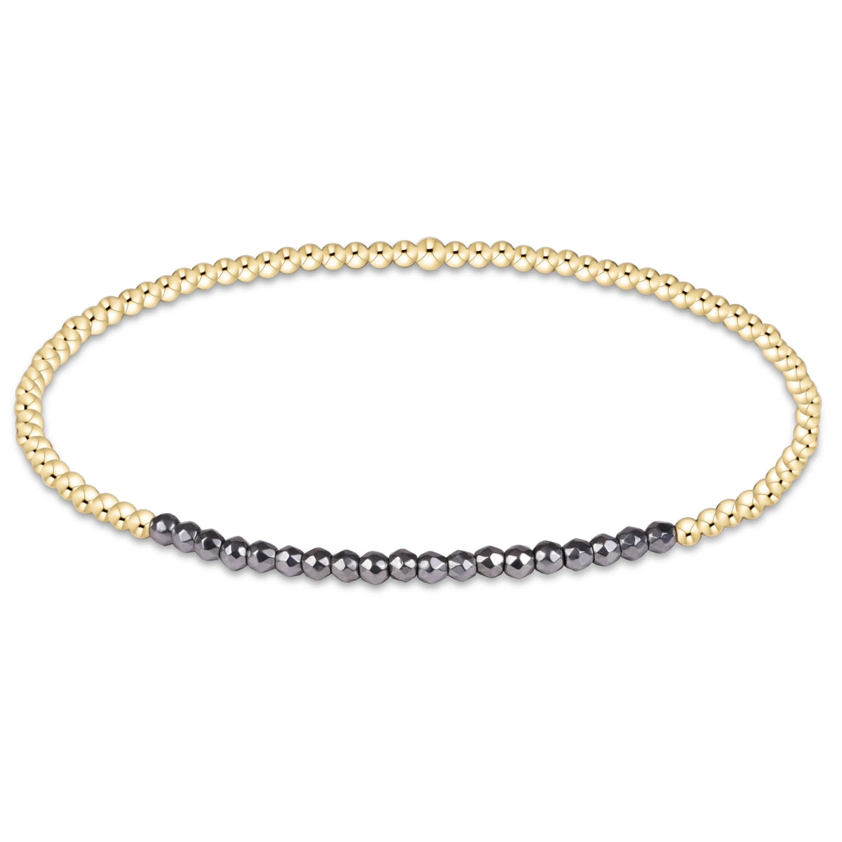 Gold Bliss Silver Faceted Hematite Gold Bracelet