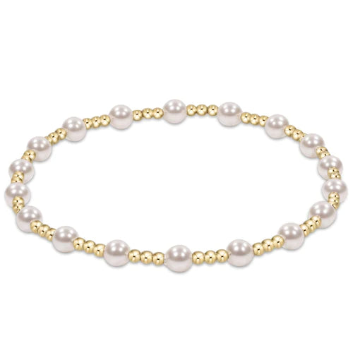 Classic Pearl Sincerity Pattern Bead Bracelet - Extends