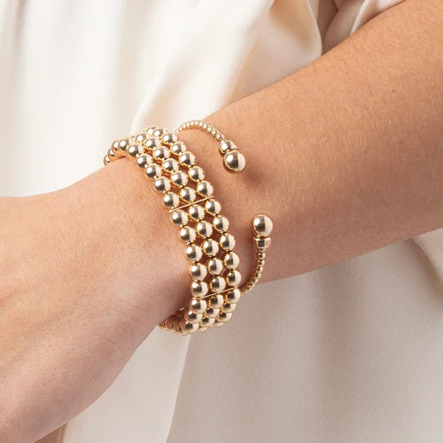 Classic Gold Bead Cuff - 3mm Bead