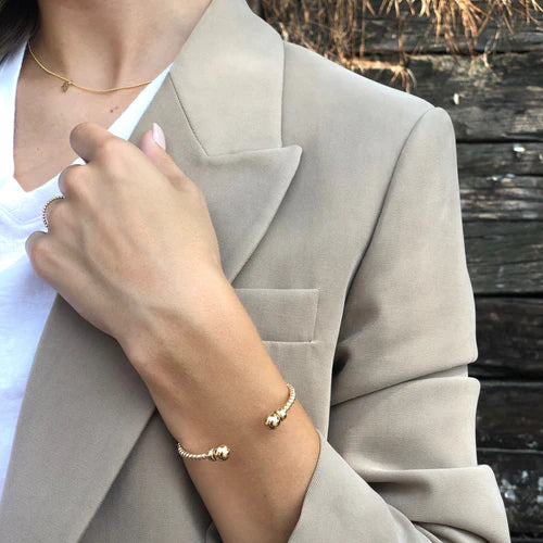 Classic Gold Bead Cuff - 3mm Bead