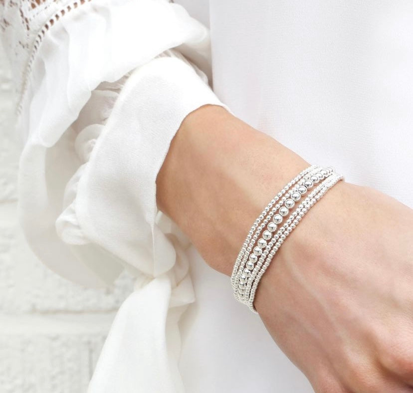 Classic Sterling Silver Bead Bracelet