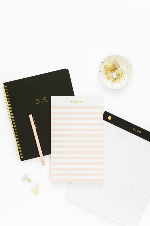 Pink Striped Today Notepad