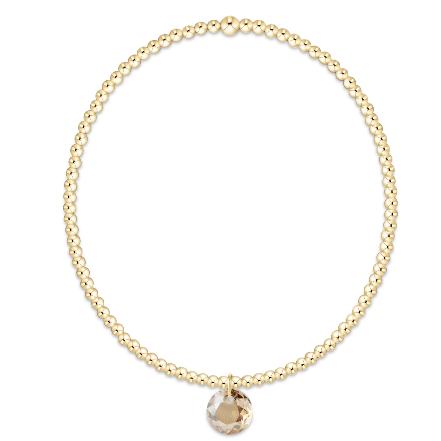 Classic Gold 2mm Bracelet - Reflection Small Charm