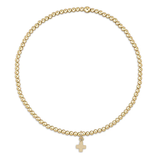 Classic Gold Bead Bracelet - Signature Cross Charm