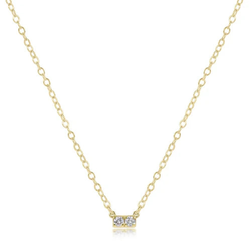 14kt Gold and Diamond Significance Bar Necklace - Two