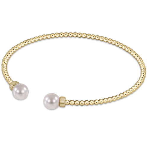 Classic Gold 2mm Cuff - Pearl