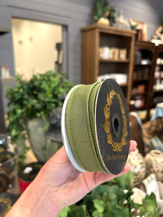 Dupion DBL Fused Olive Ribbon