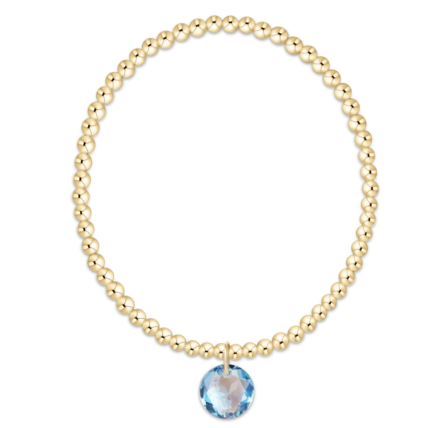Classic Gold 3mm Bracelet - Reflection Charm