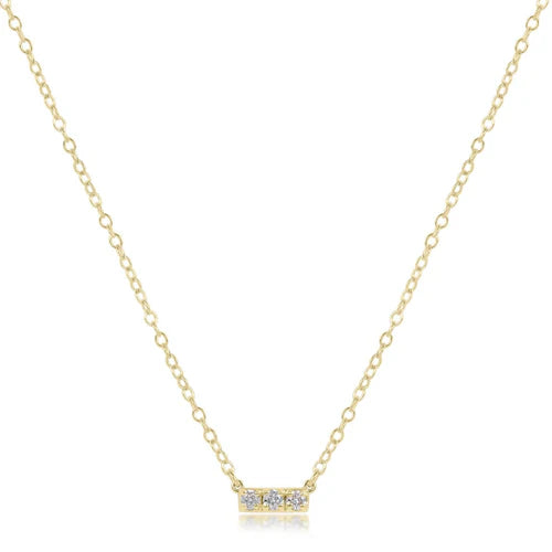 14kt Gold and Diamond Significance Bar Necklace - Three