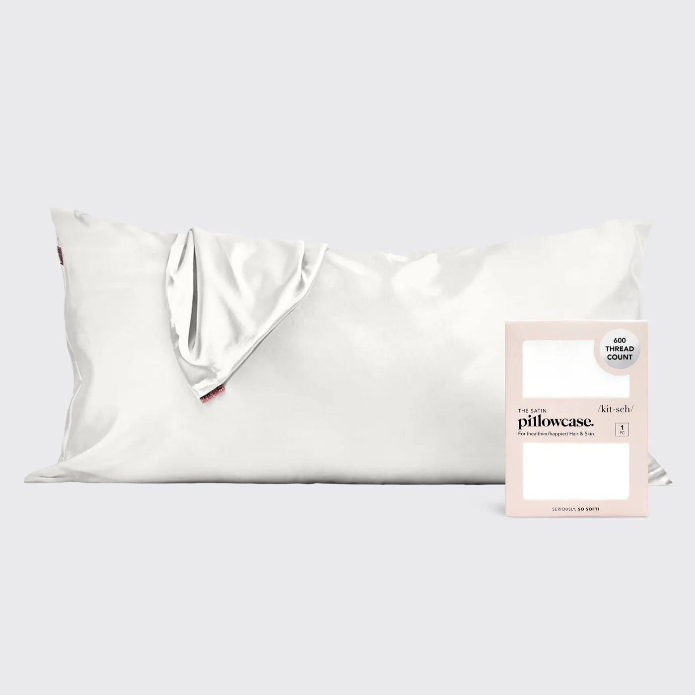 King Satin Pillowcases - Ivory
