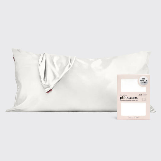 King Satin Pillowcases - Ivory