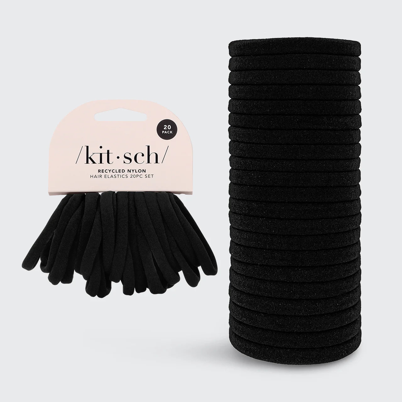 Elastic Hair Ties 20PK - Black