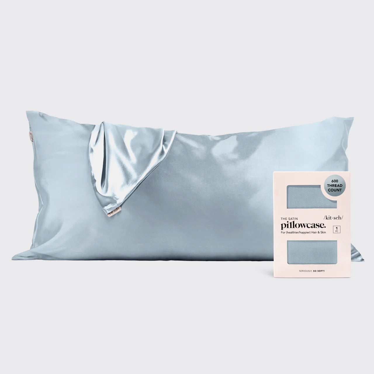King Satin Pillowcases - Haze Blue
