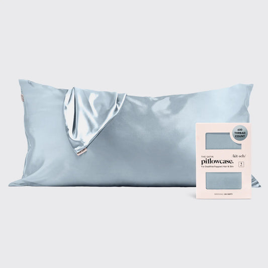 King Satin Pillowcases - Haze Blue
