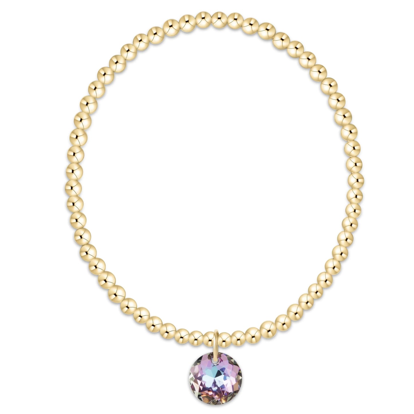 Classic Gold 3mm Bracelet - Reflection Charm