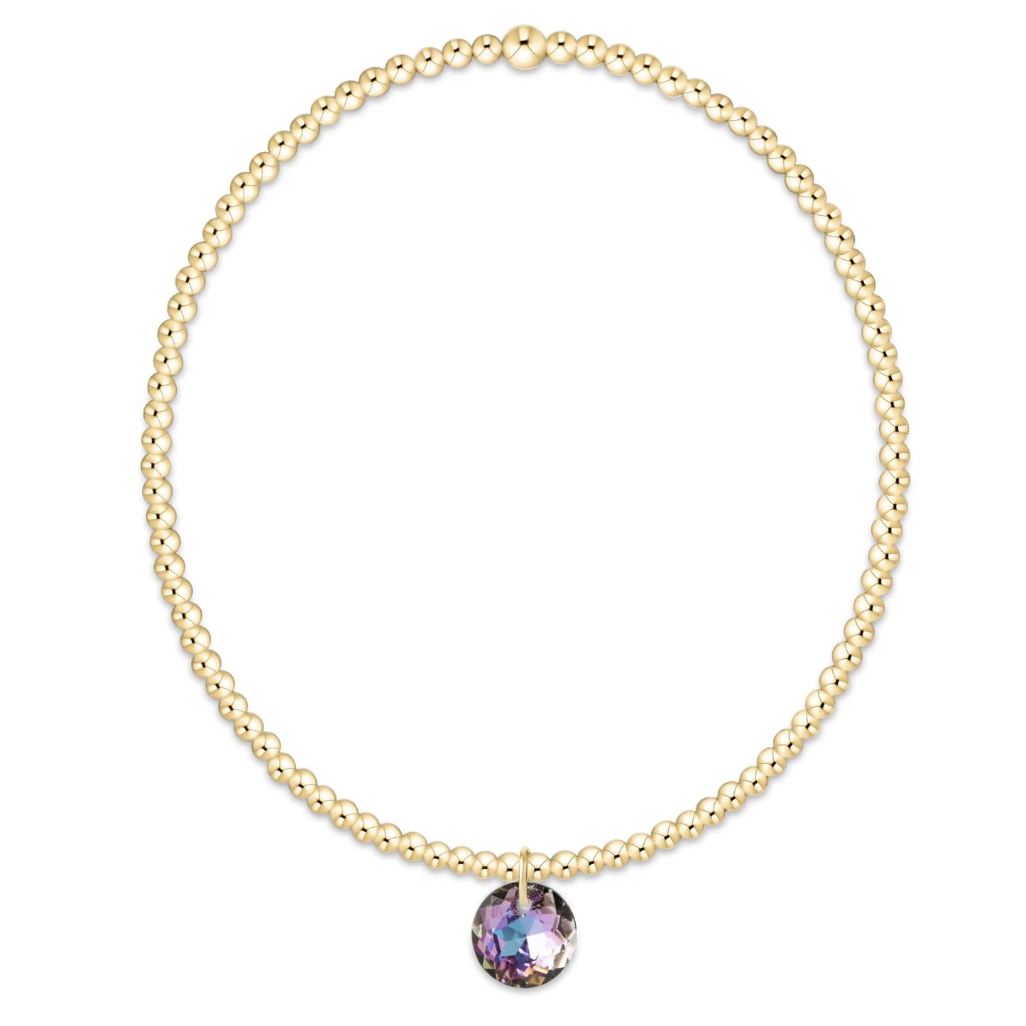 Classic Gold 2mm Bracelet - Reflection Small Charm