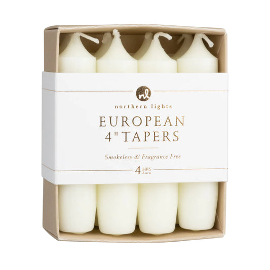 Ivory 4" Tapers - 8 Pack