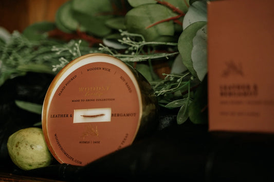 Leather & Bergamot Soy Candle